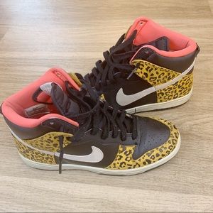 Nike Dunks leopard print and color block size 8.5